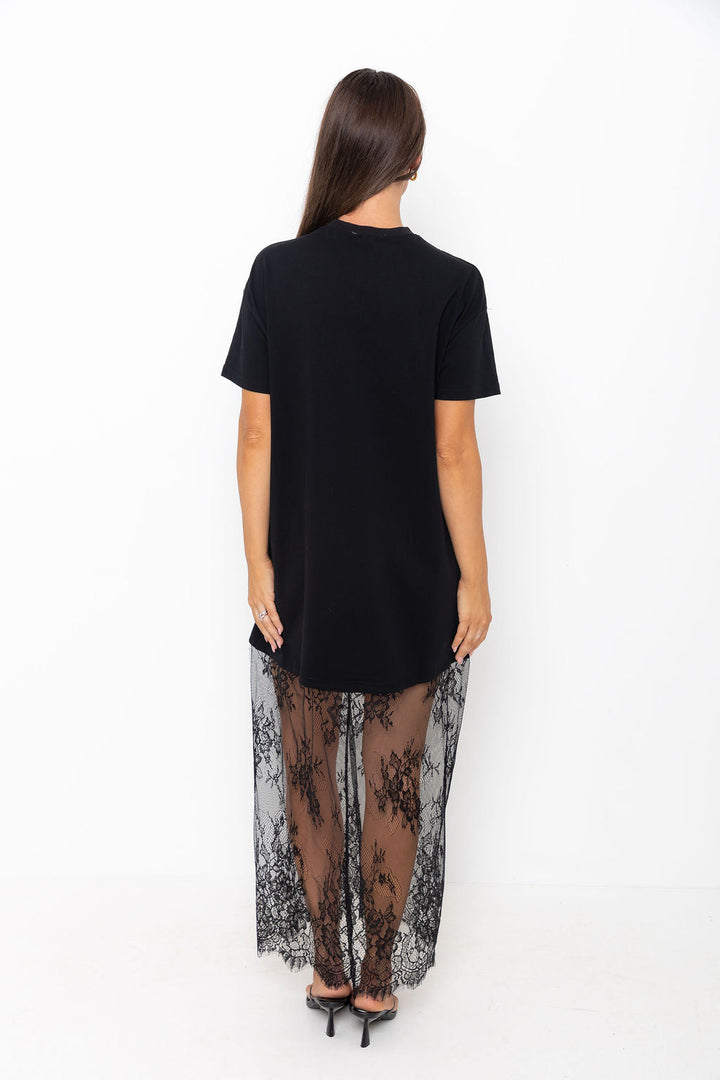 Anika Lace Maxi Dress - Black