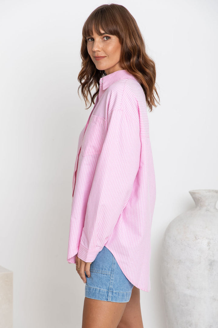 Bentley Relaxed-Fit Shirt - Pink Stripe