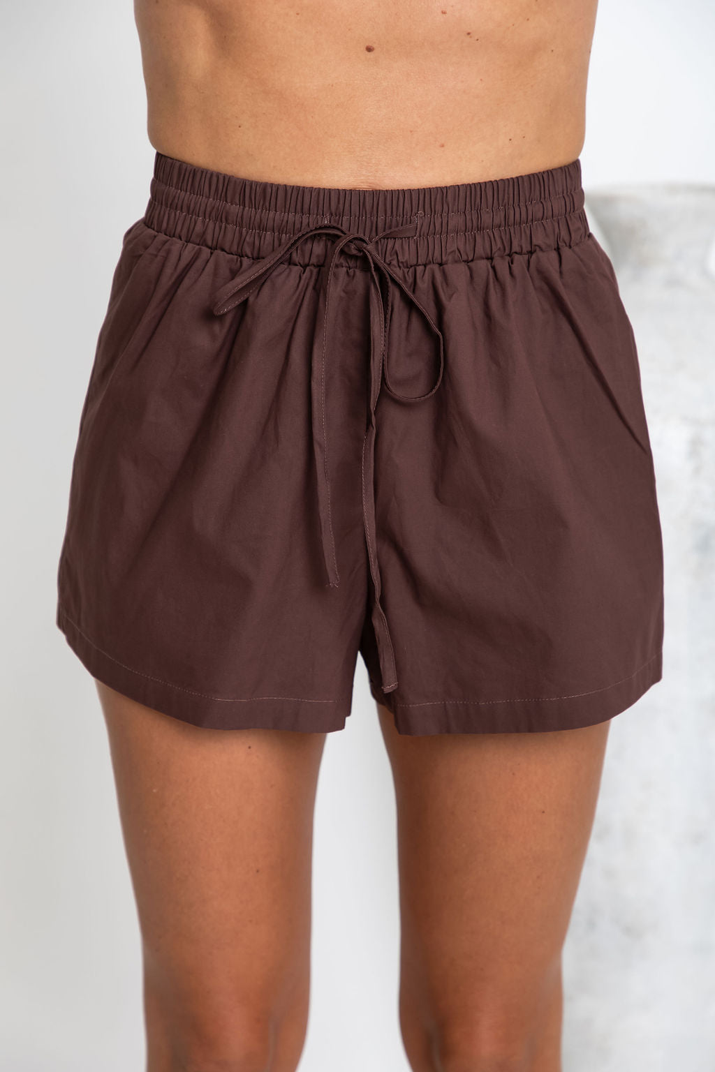 Fletcher Cotton Poplin Shorts - Choc