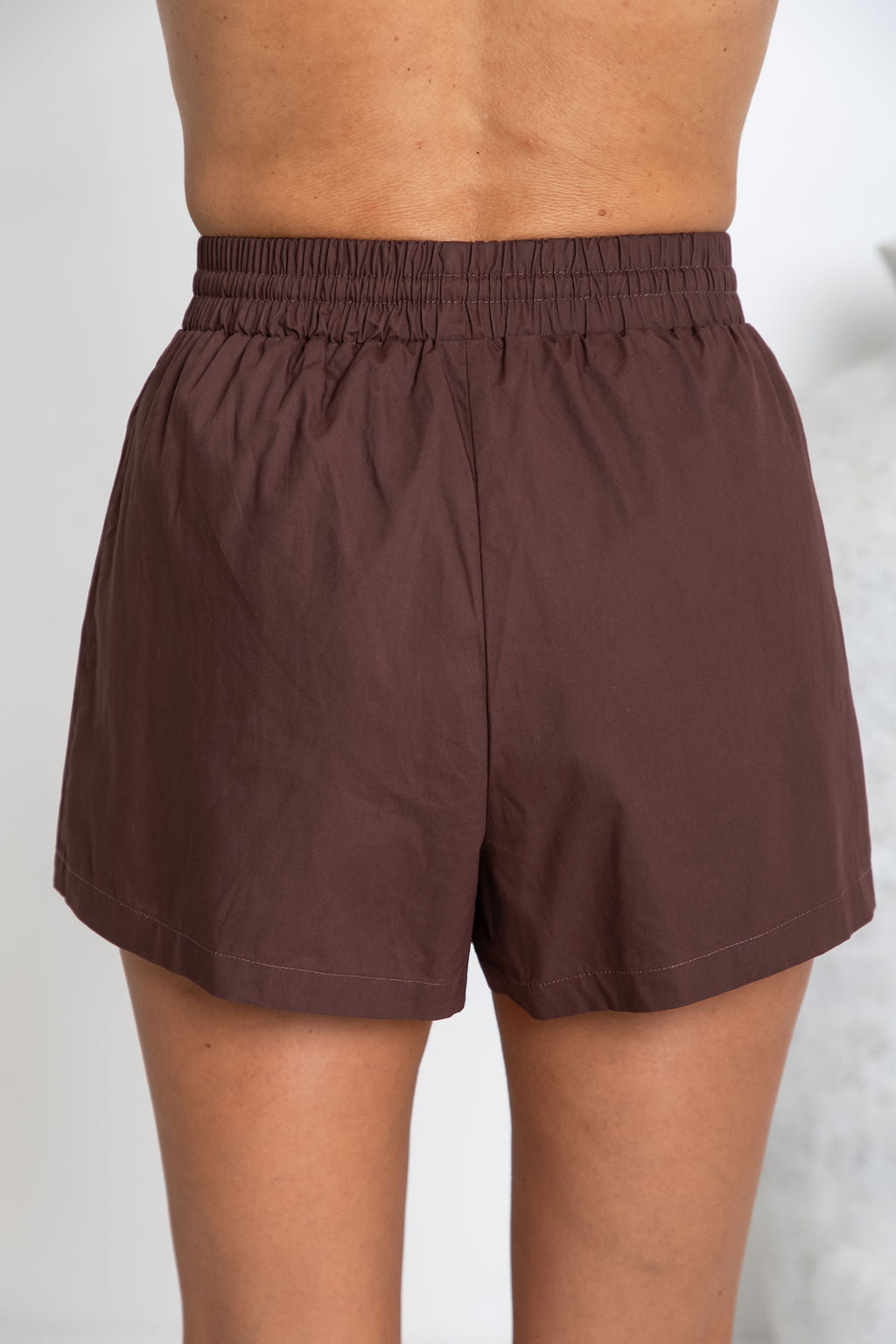 Fletcher Cotton Poplin Shorts - Choc