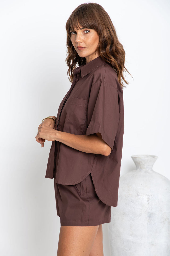 Cameron Cotton Shirt - Choc