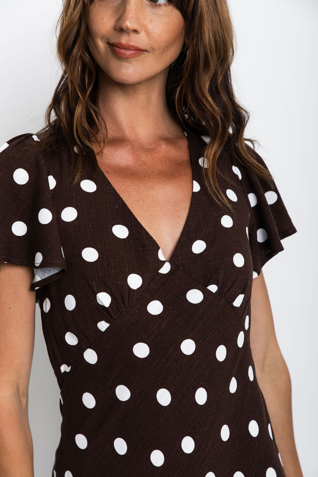 Clarissa Polka Dot Maxi Dress - Chocolate and White