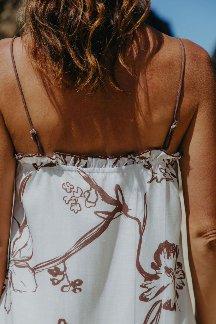 Coco Mini Dress - Choc Floral Print