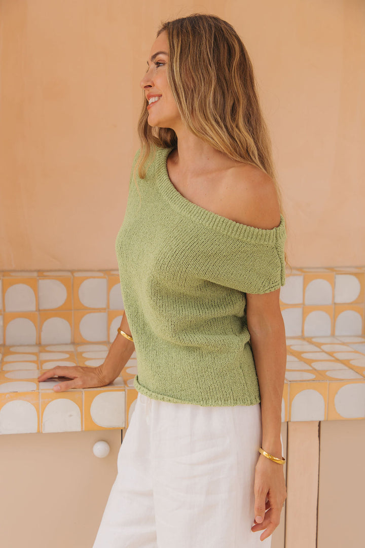 Avalon Off-The-Shoulder Top - Sage