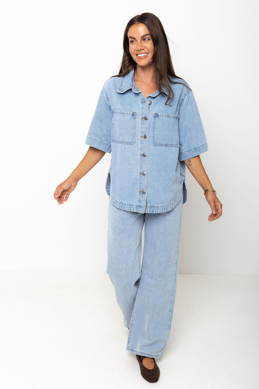 Tallon Denim Shirt - Light Blue Wash - The Self Styler