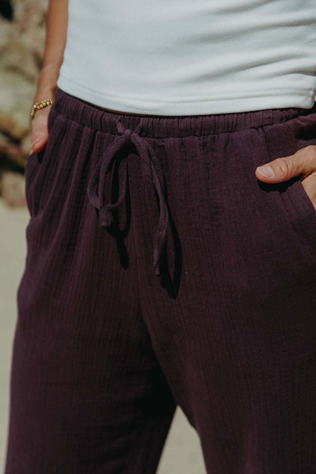 Zulu Cotton Pants - Choc Berry