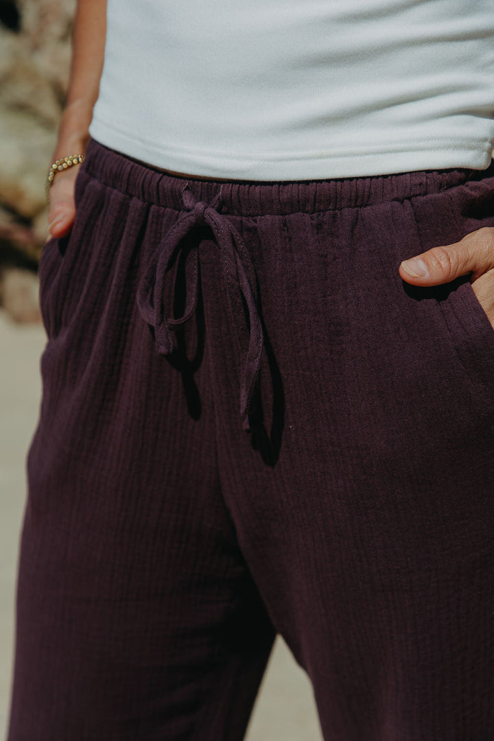 Zulu Cotton Pants - Choc Berry