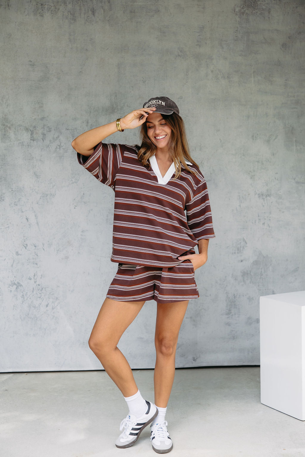Jye Rugby Stripe Shorts - Chocolate