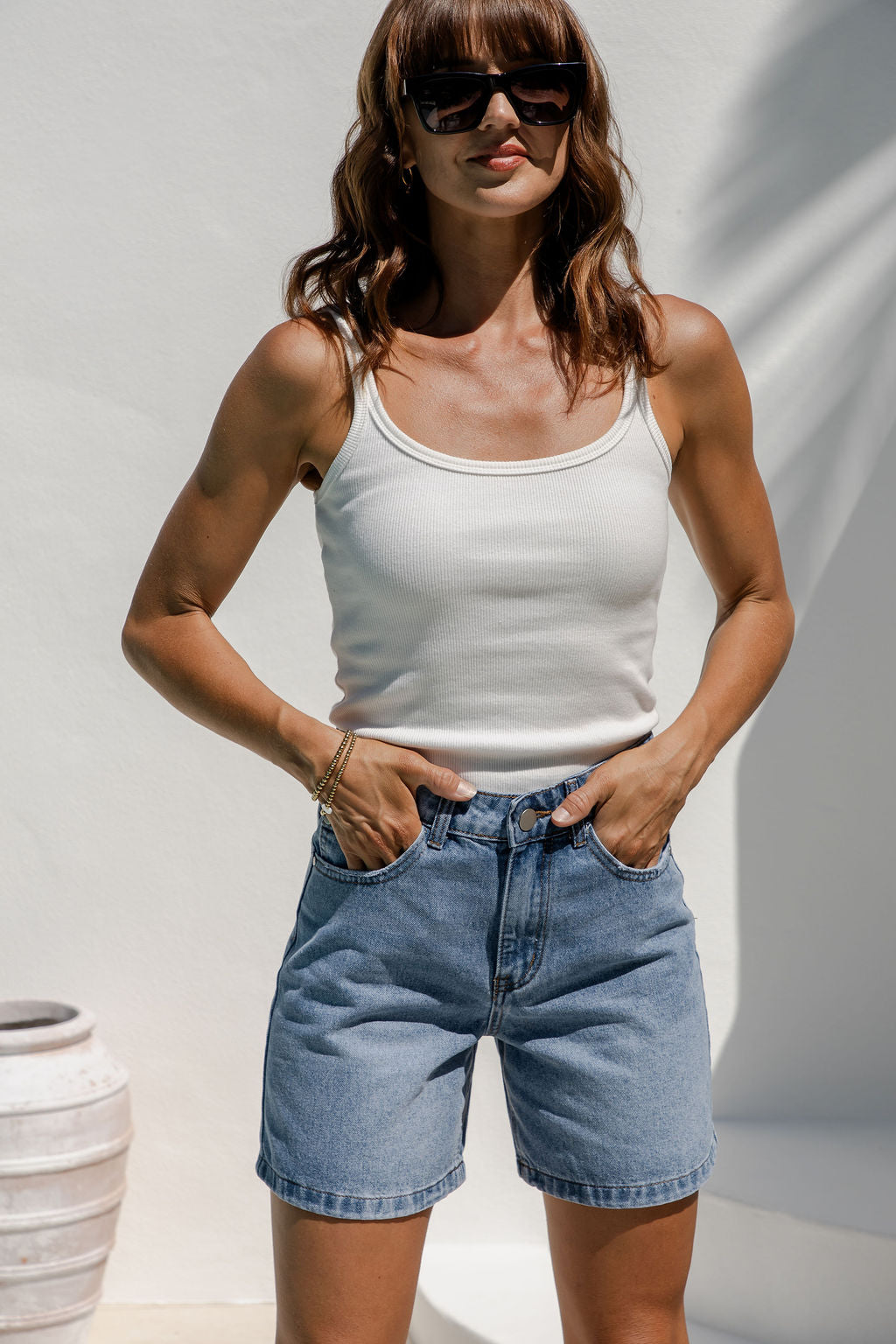 Jayce Denim Shorts - Mid Wash
