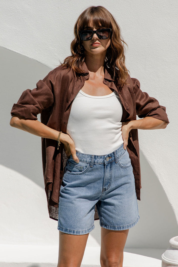 Jayce Denim Shorts - Mid Wash