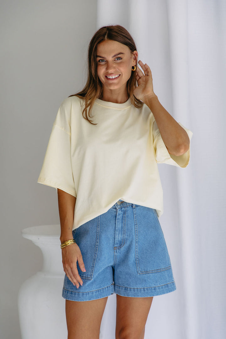 Koah Boxy-Fit Tee - Pale Yellow