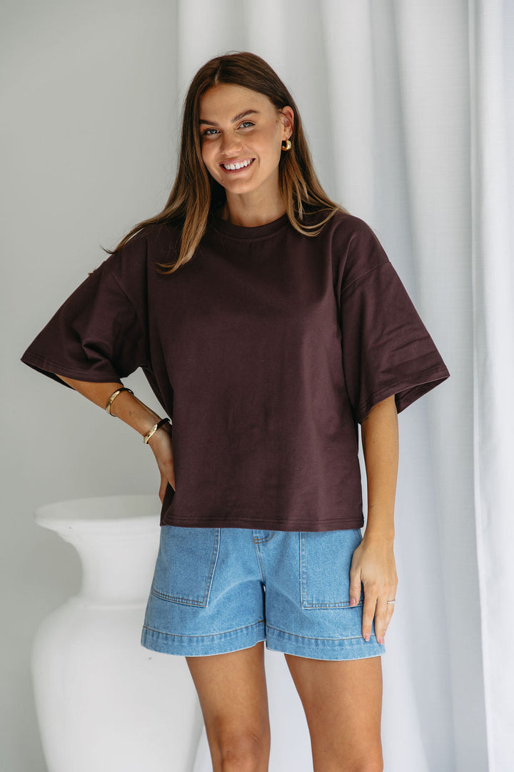 Koah Boxy-Fit Tee - Espresso Brown
