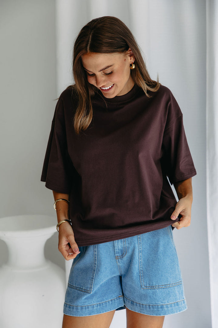Koah Boxy-Fit Tee - Espresso Brown