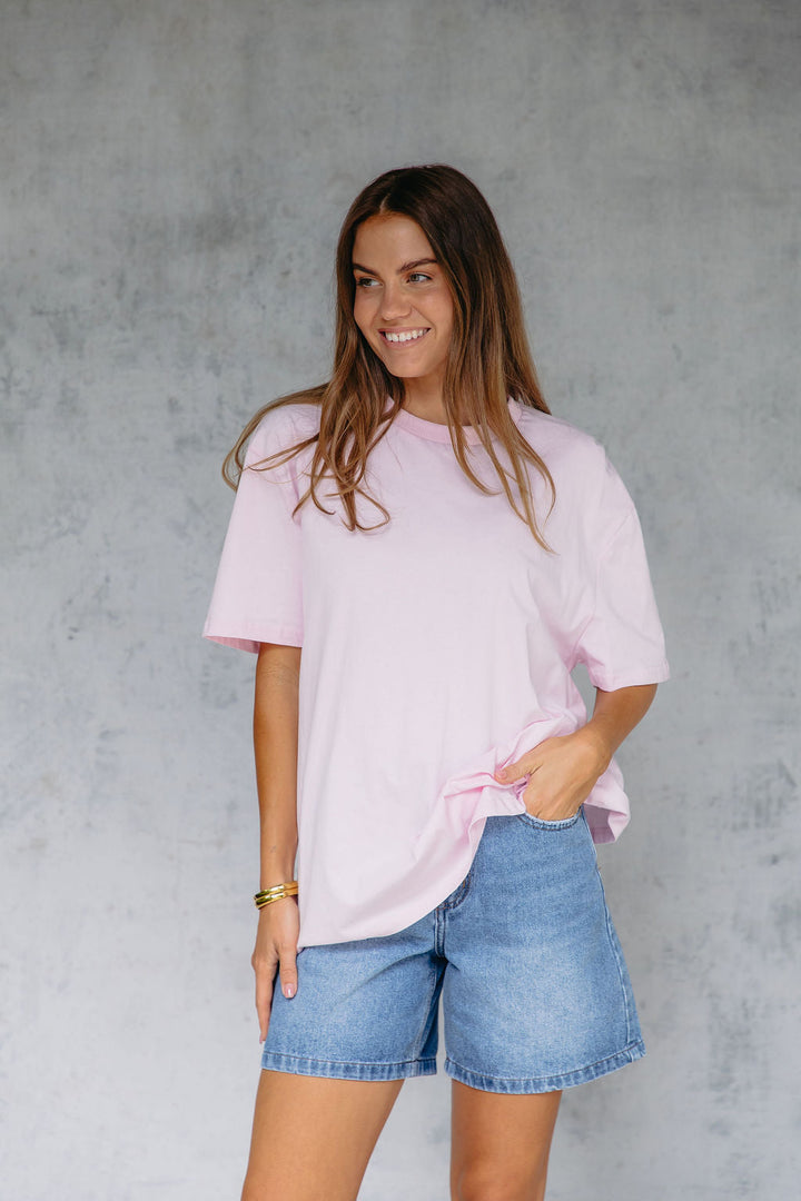 Myles Relaxed-Fit Tee - Pink