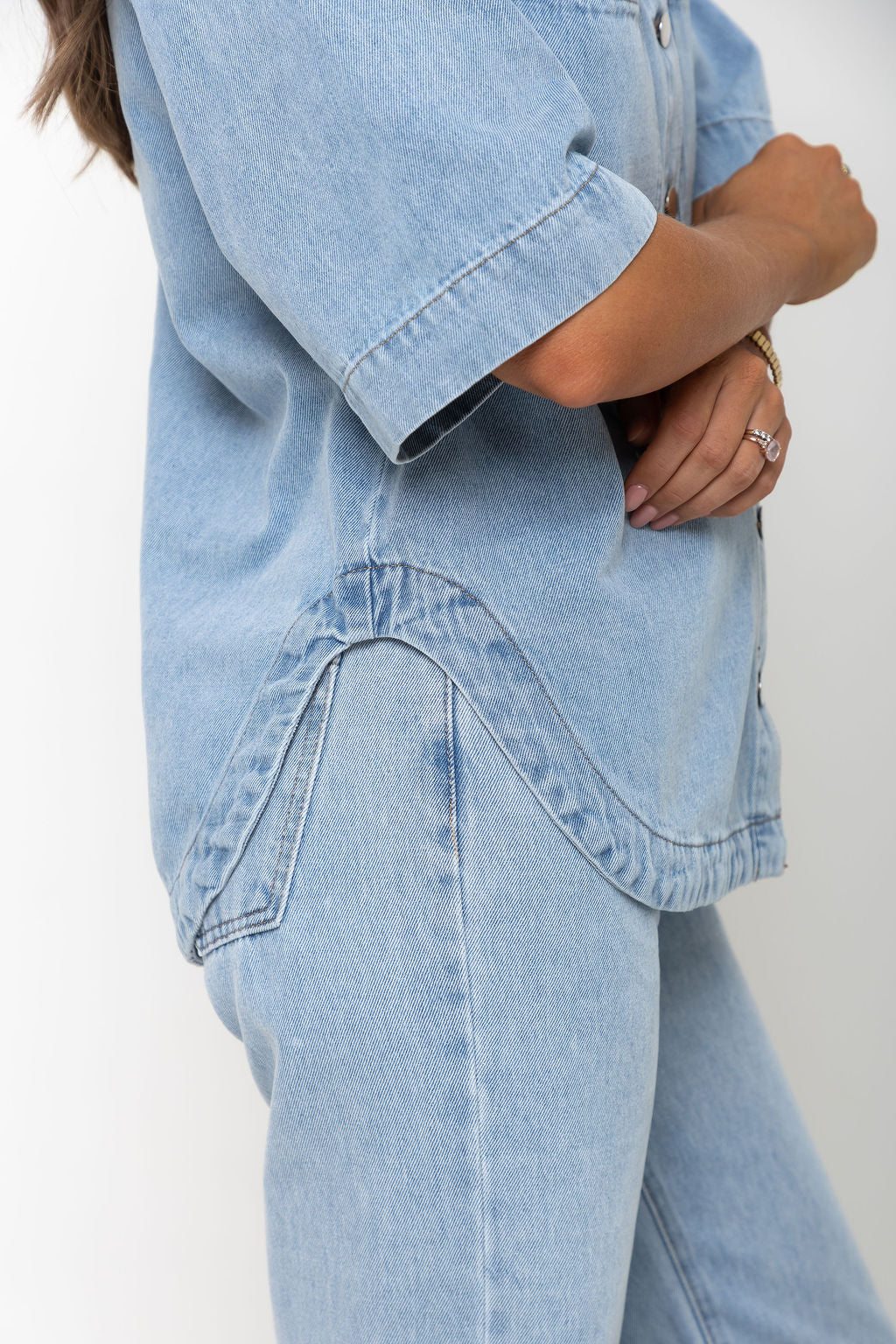Tallon Denim Shirt - Light Blue Wash - The Self Styler