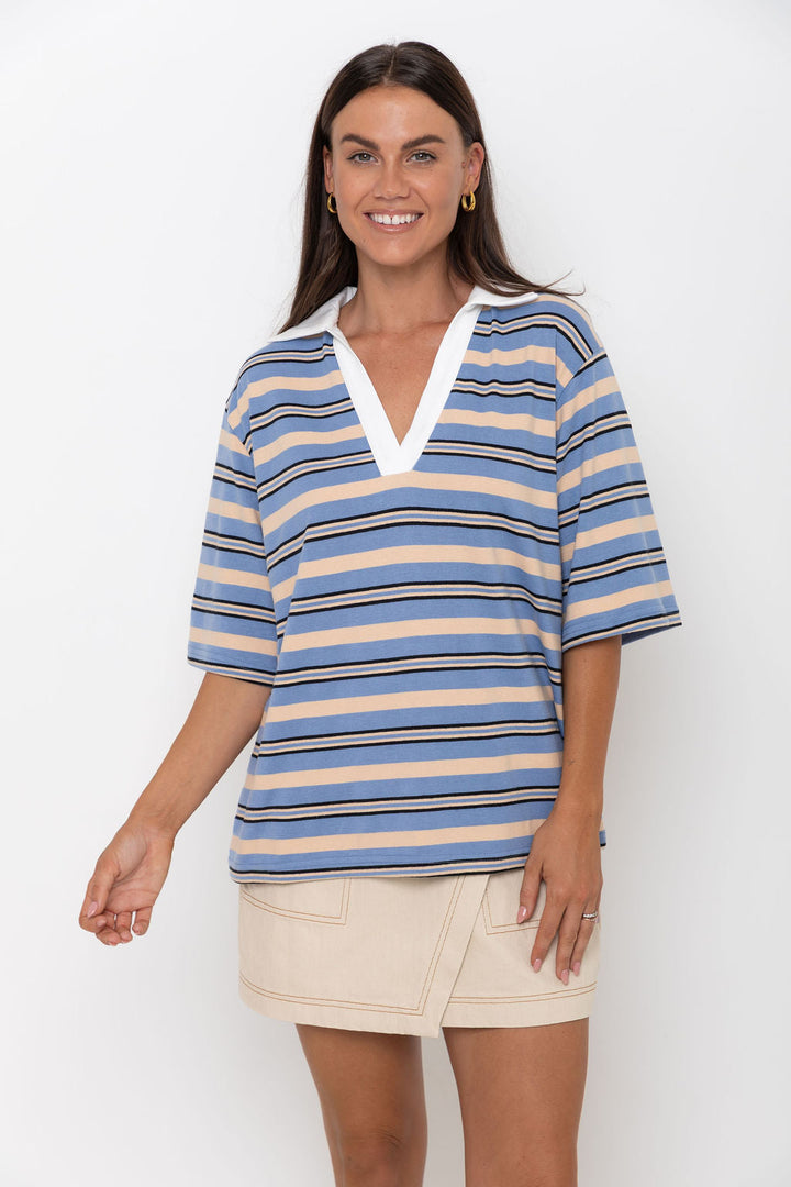 Louie Stripe Top - Blue