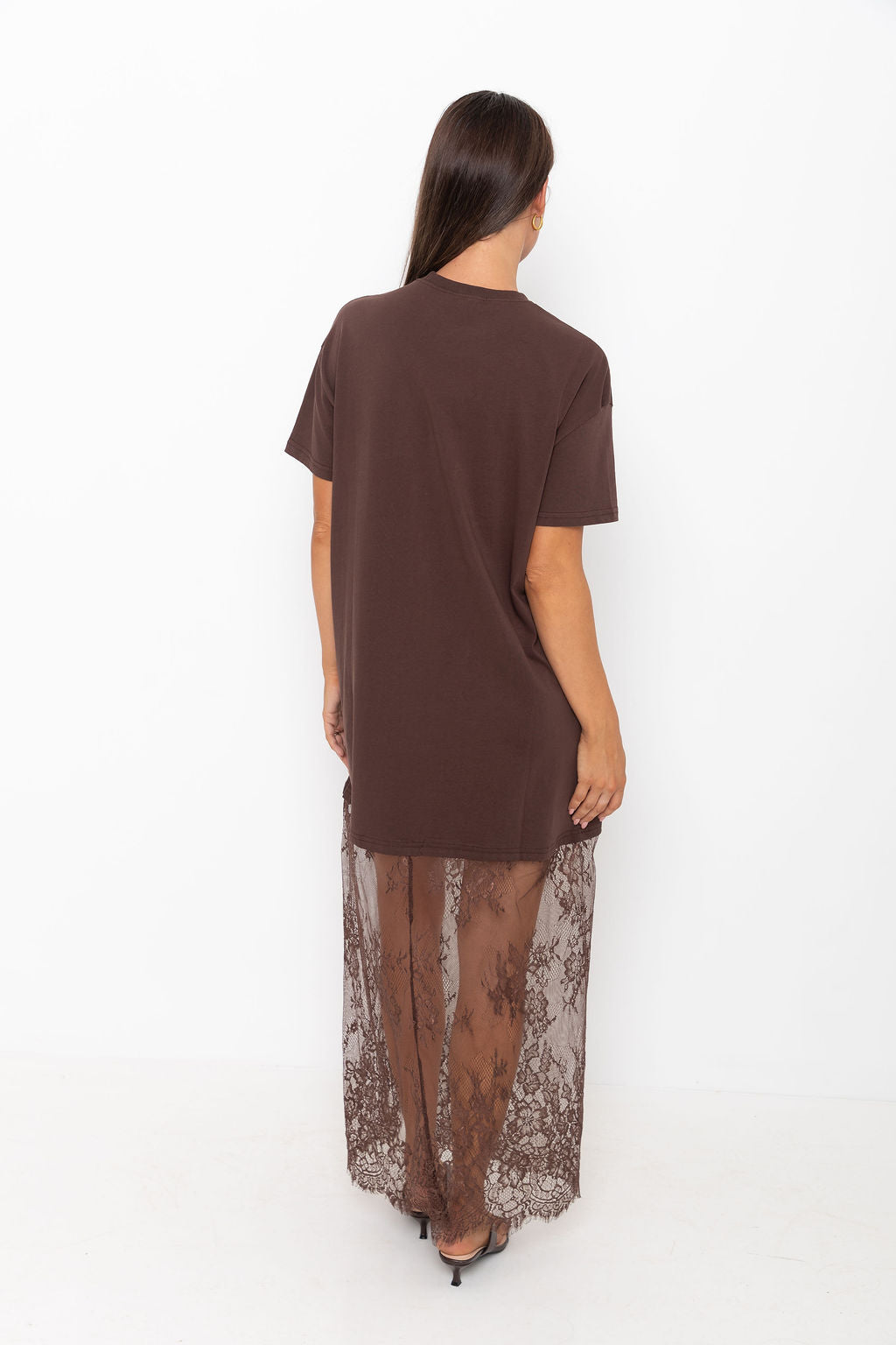 Anika Lace Maxi Dress - Chocolate