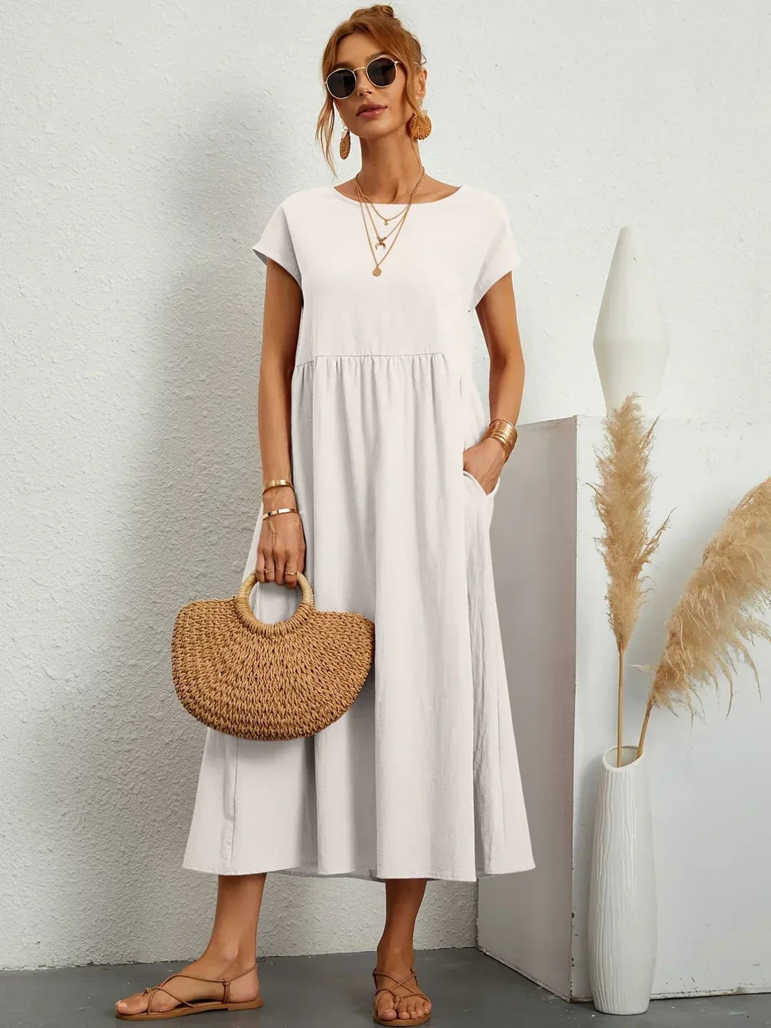 Light Cotton Dress with Pockets