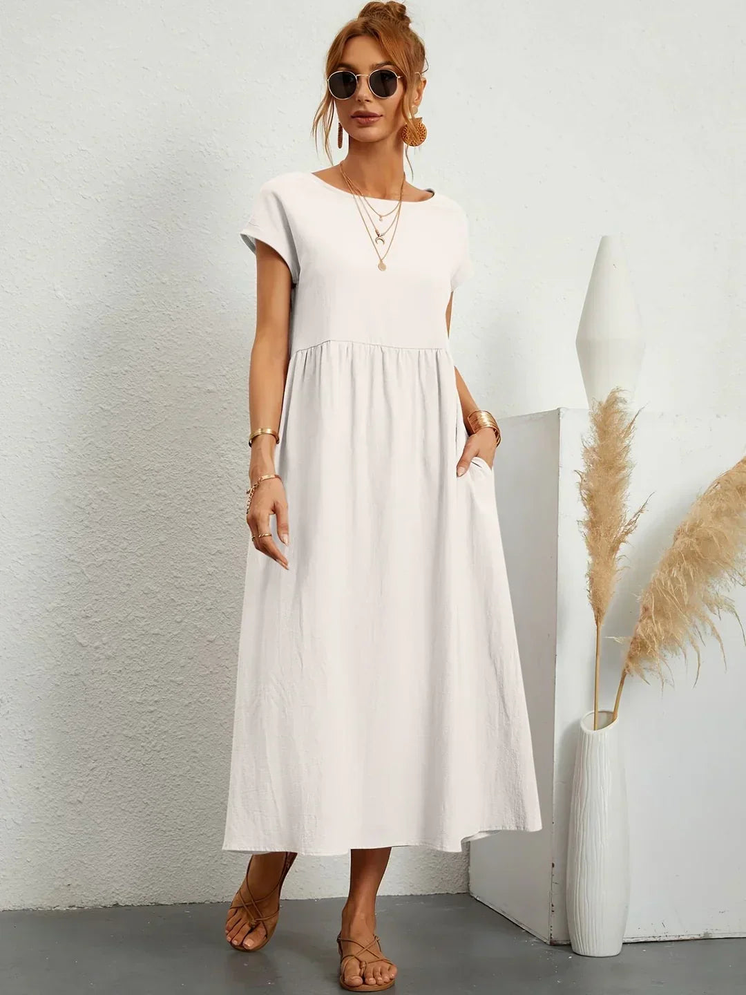 Light Cotton Dress with Pockets