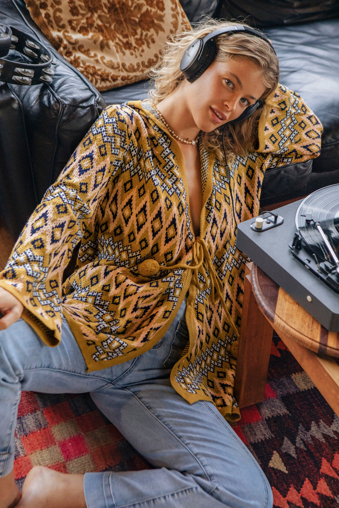 One Love Hooded Cardi - Aztec