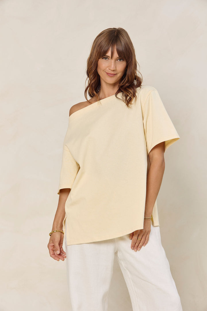 Arden Off-The-Shoulder Tee - Yellow