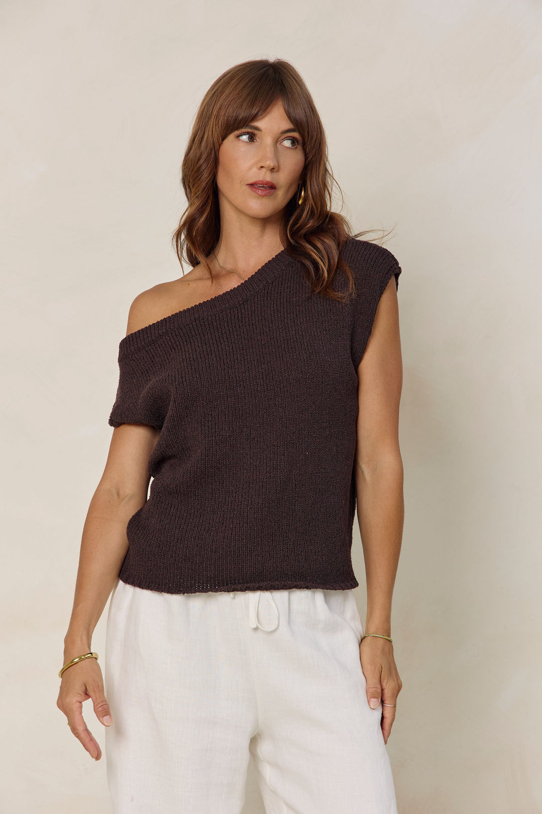 Avalon Off-The-Shoulder Top - Espresso