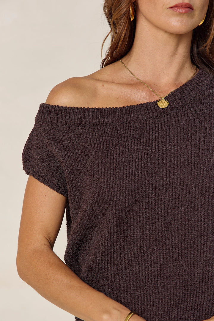 Avalon Off-The-Shoulder Top - Espresso