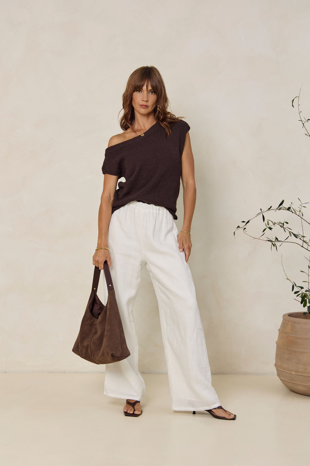 Avalon Off-The-Shoulder Top - Espresso