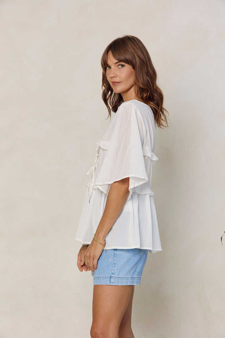 Nyla Boho Top - White
