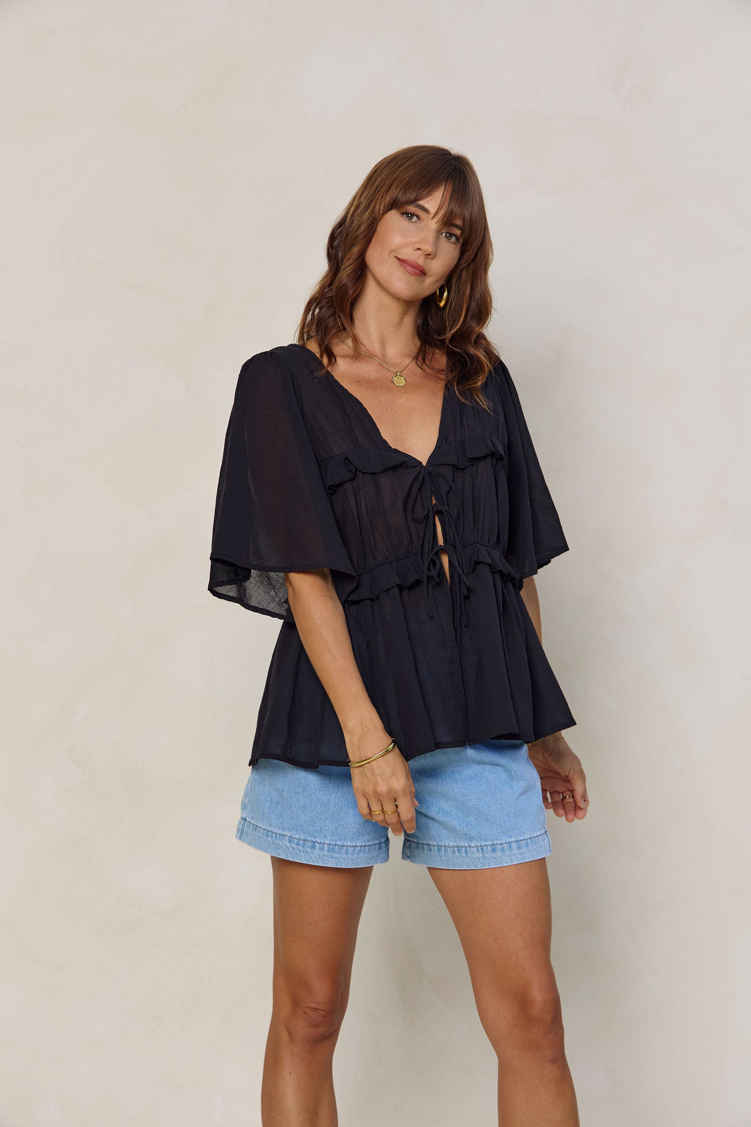 Nyla Boho Top - Black