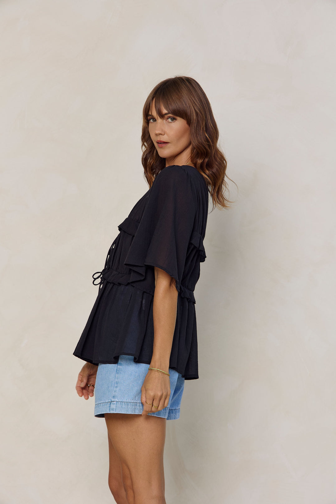 Nyla Boho Top - Black