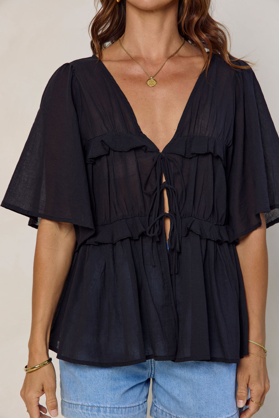 Nyla Boho Top - Black