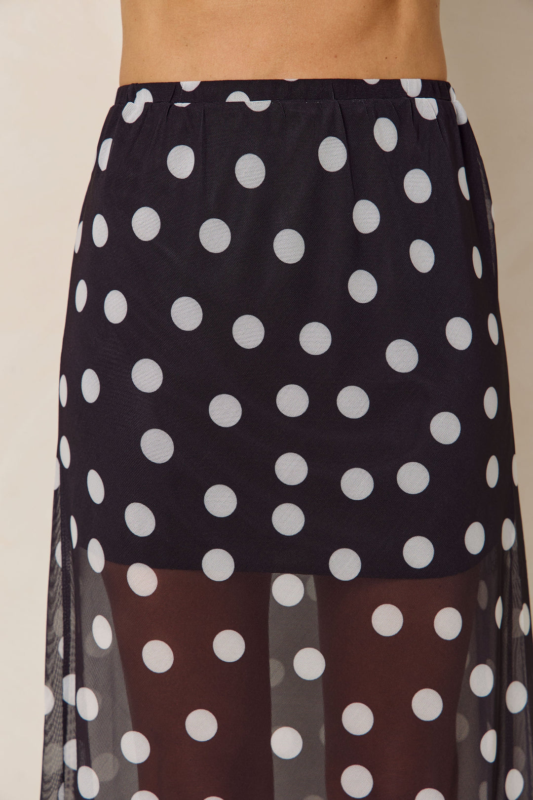 Evie Polka Dot Maxi Skirt - Black and White