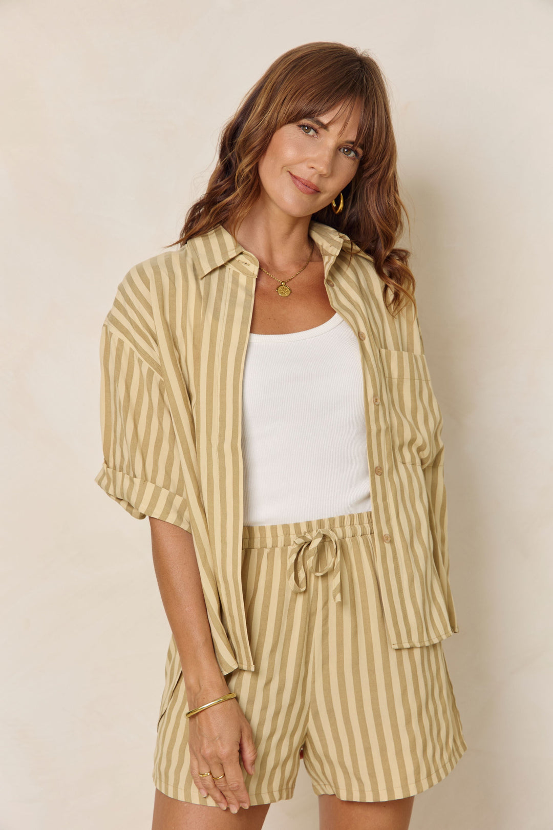 Emma Stripe Shorts - Yellow