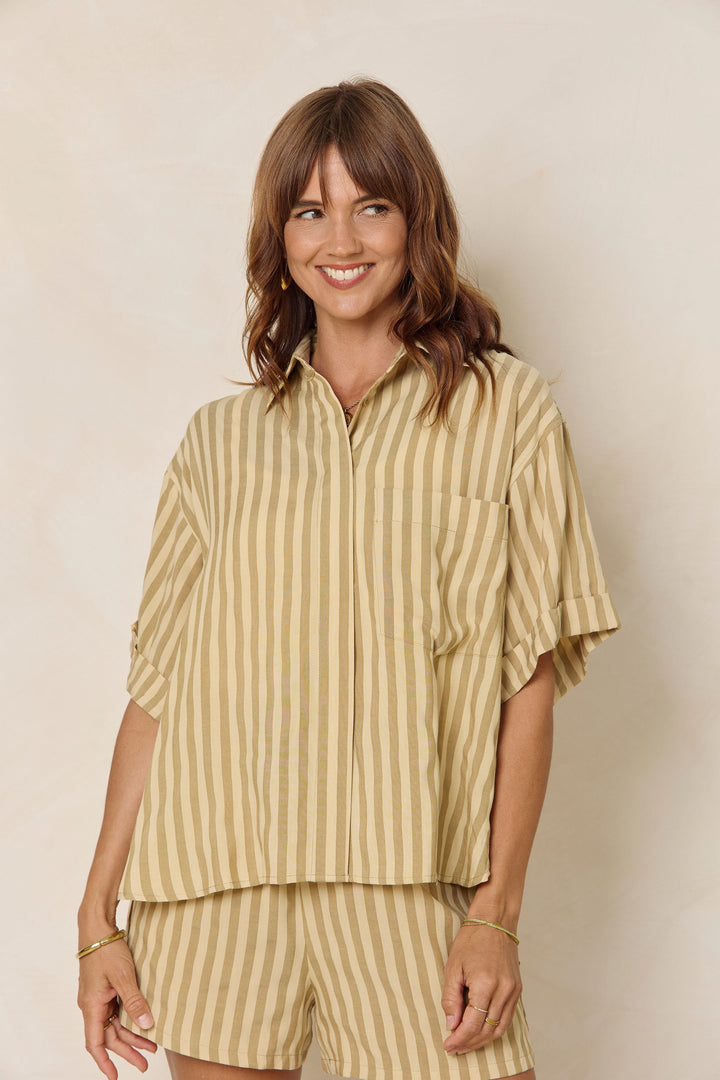Harper Stripe Shirt - Yellow