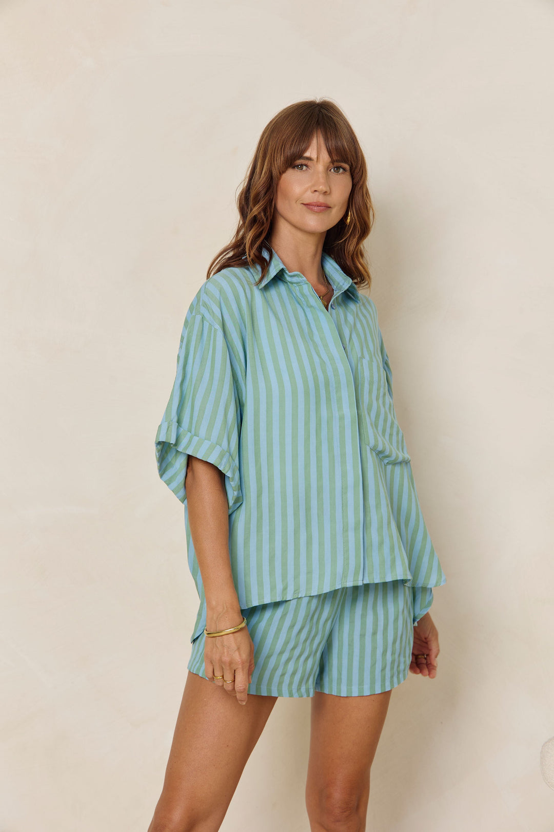 Harper Stripe Shirt - Blue