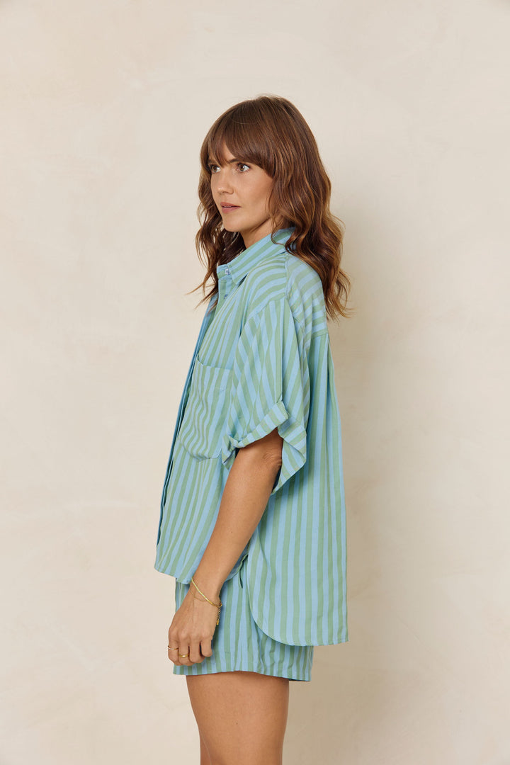 Harper Stripe Shirt - Blue