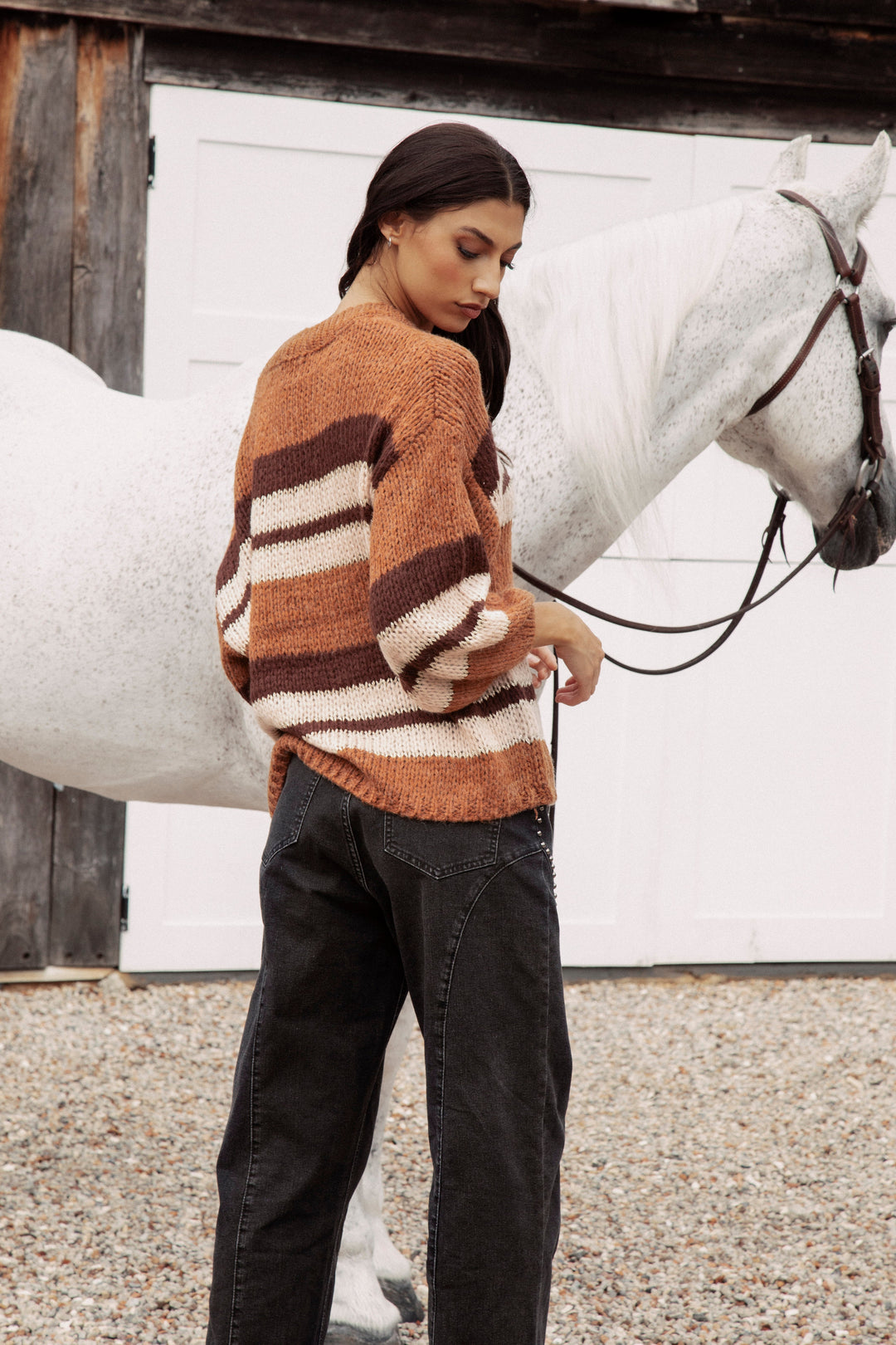 Soren V-Neck Knit - Rust