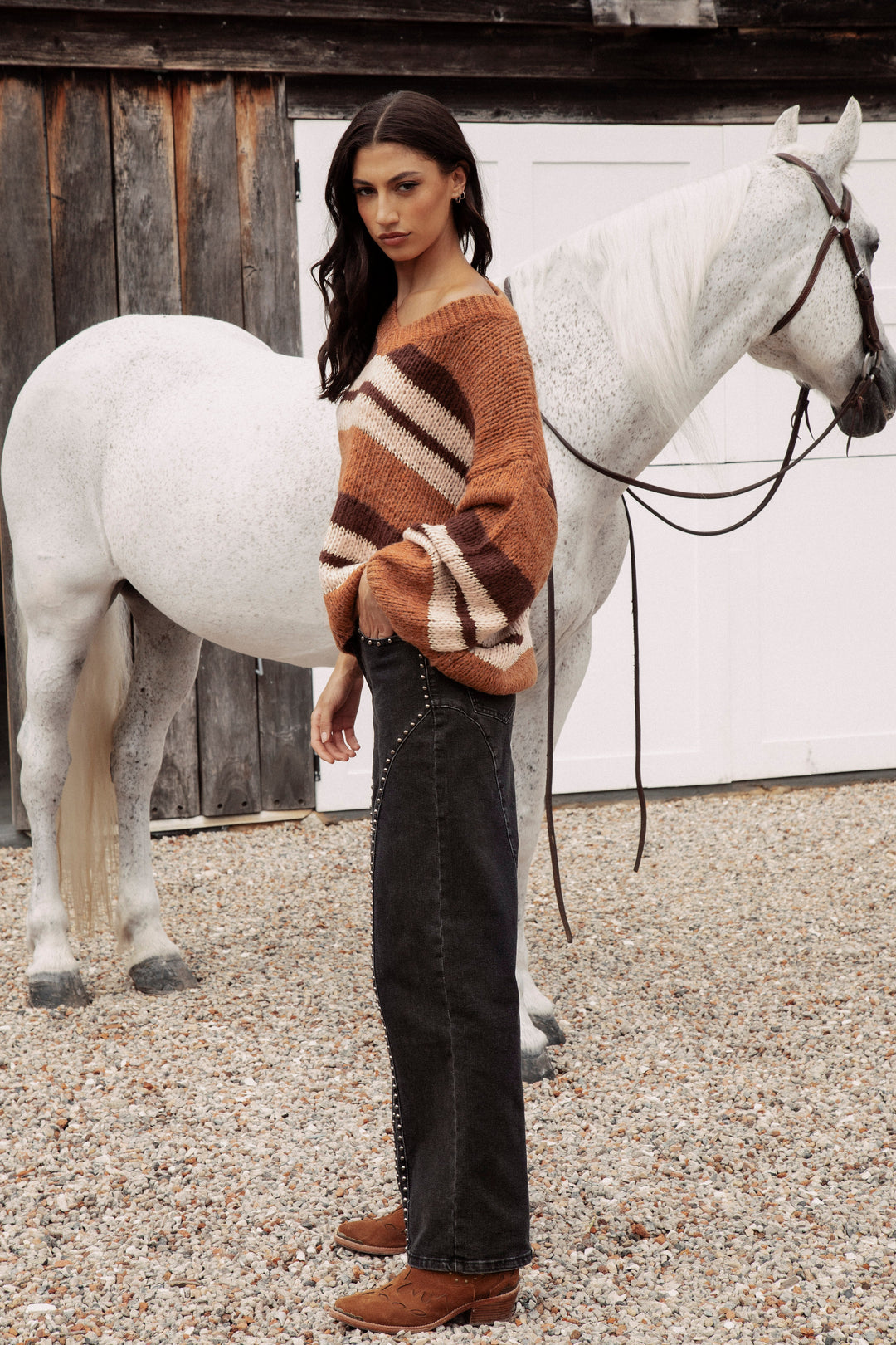 Soren V-Neck Knit - Rust