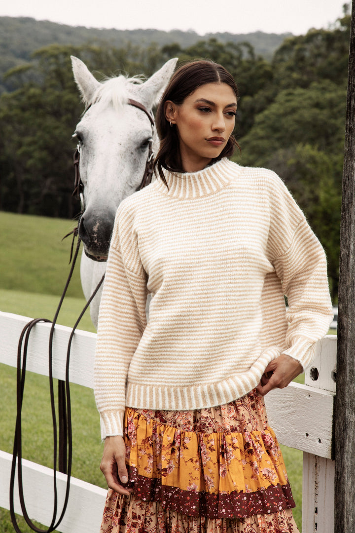 Tilly Knit - Chai Stripe
