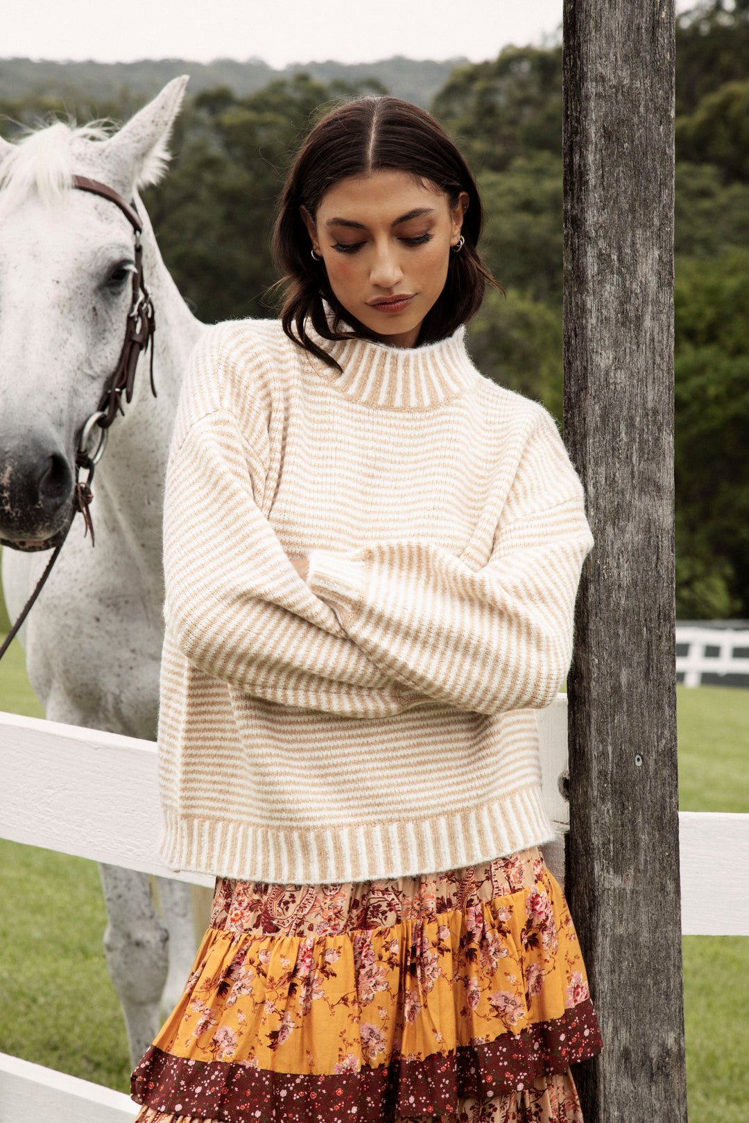 Tilly Knit - Chai Stripe