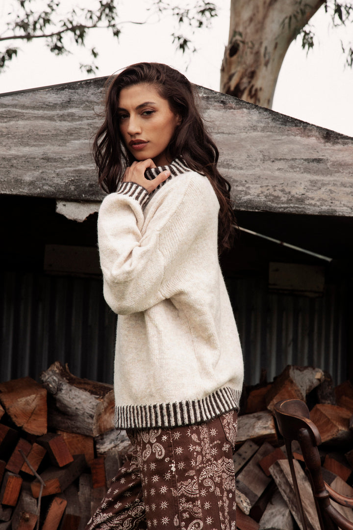 Tilly Knit - Chocolate Stripe