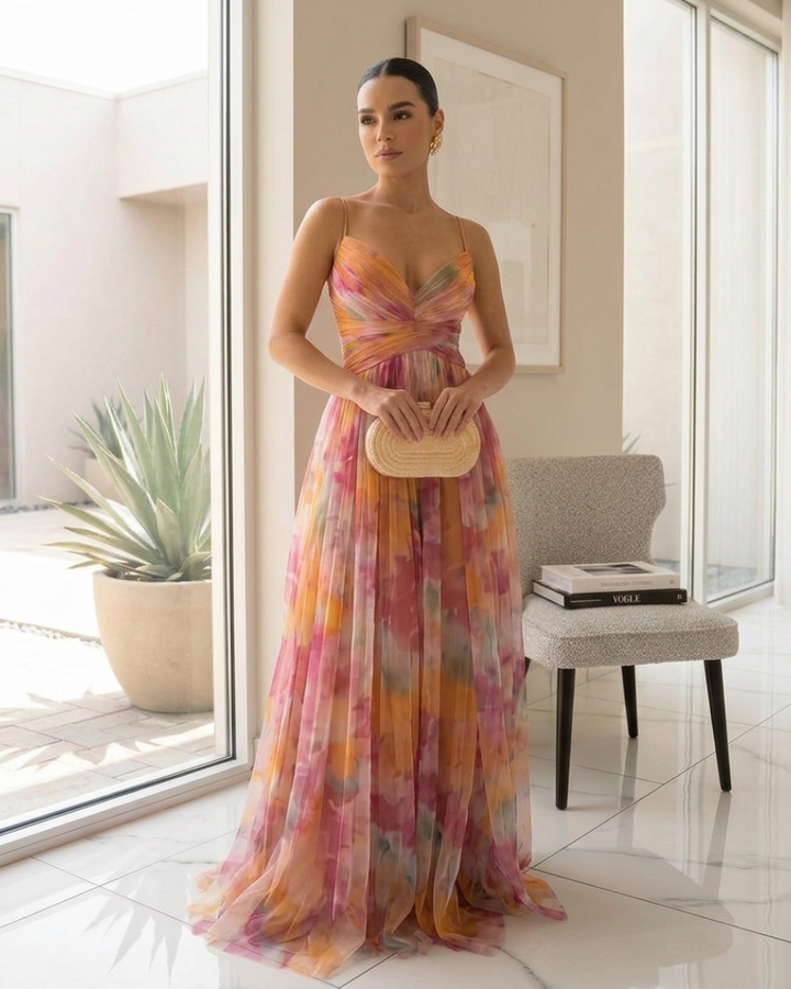 AURELIA - ELEGANT FLORAL MIDI DRESS