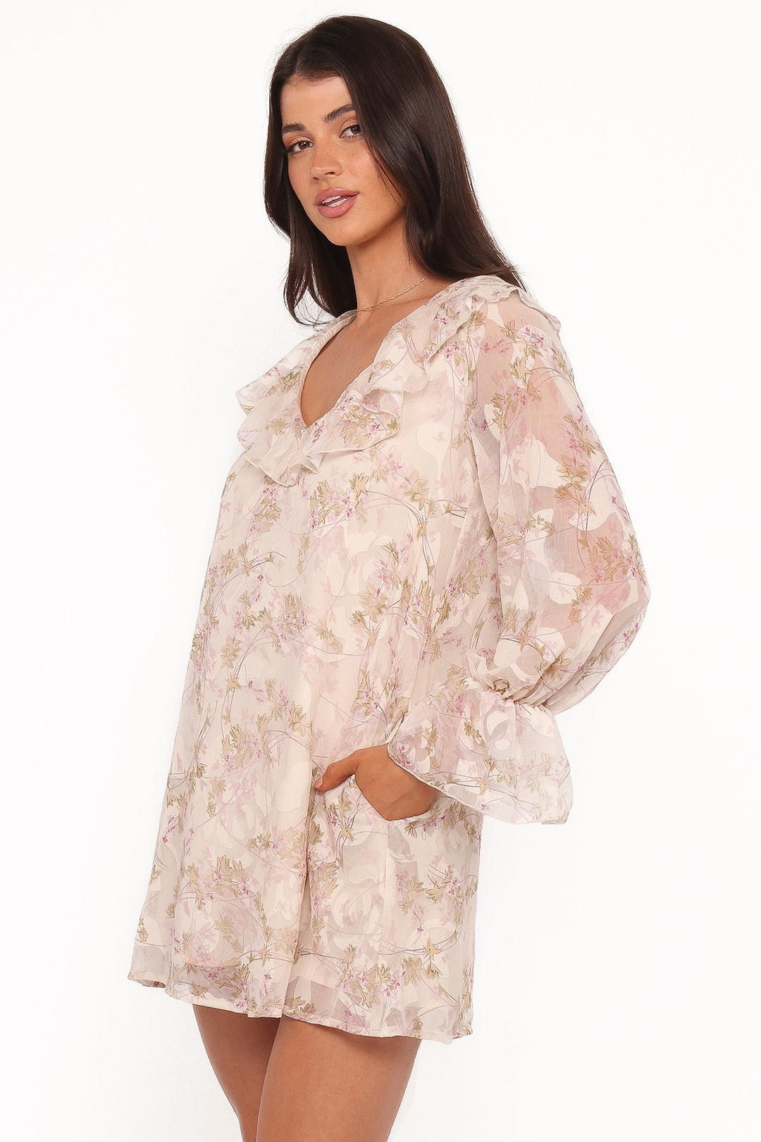 Afton Mini Dress - Cream Floral