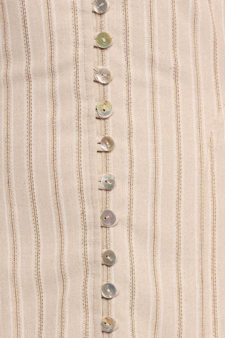 Aisling Midi Dress - Beige Gold