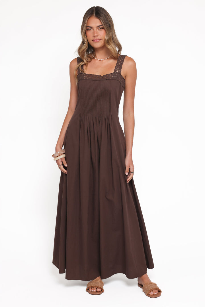 Alandra Maxi Dress - Brown