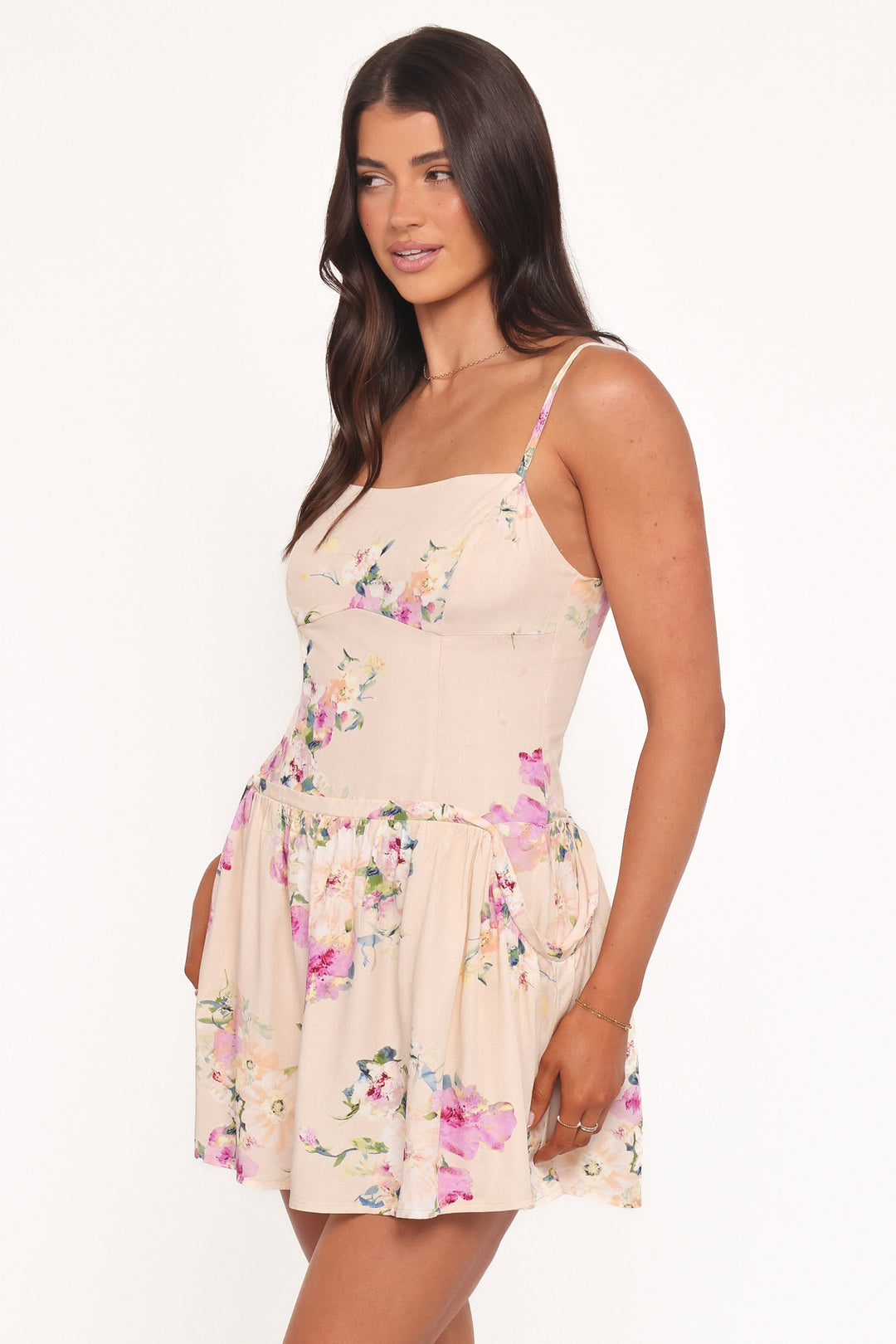 Albon Mini Dress - Cream Floral