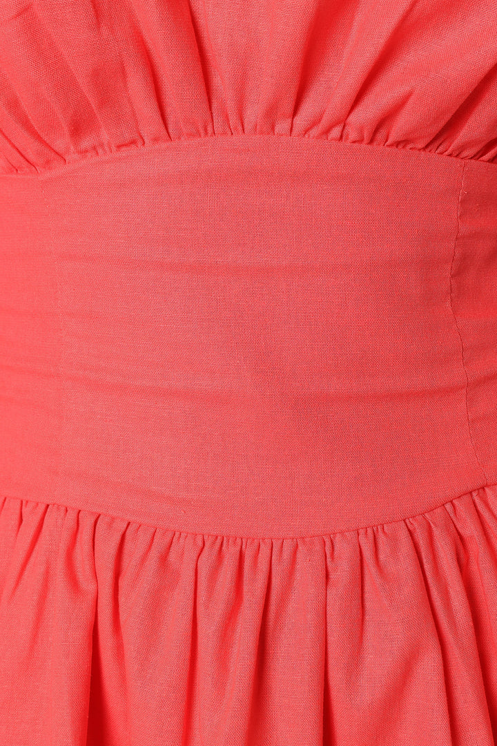 Alfie Mini Dress - Coral Red