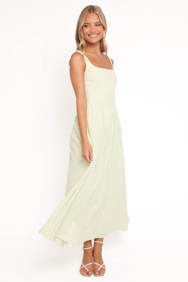 Amberlyn Maxi Dress - Green Gingham