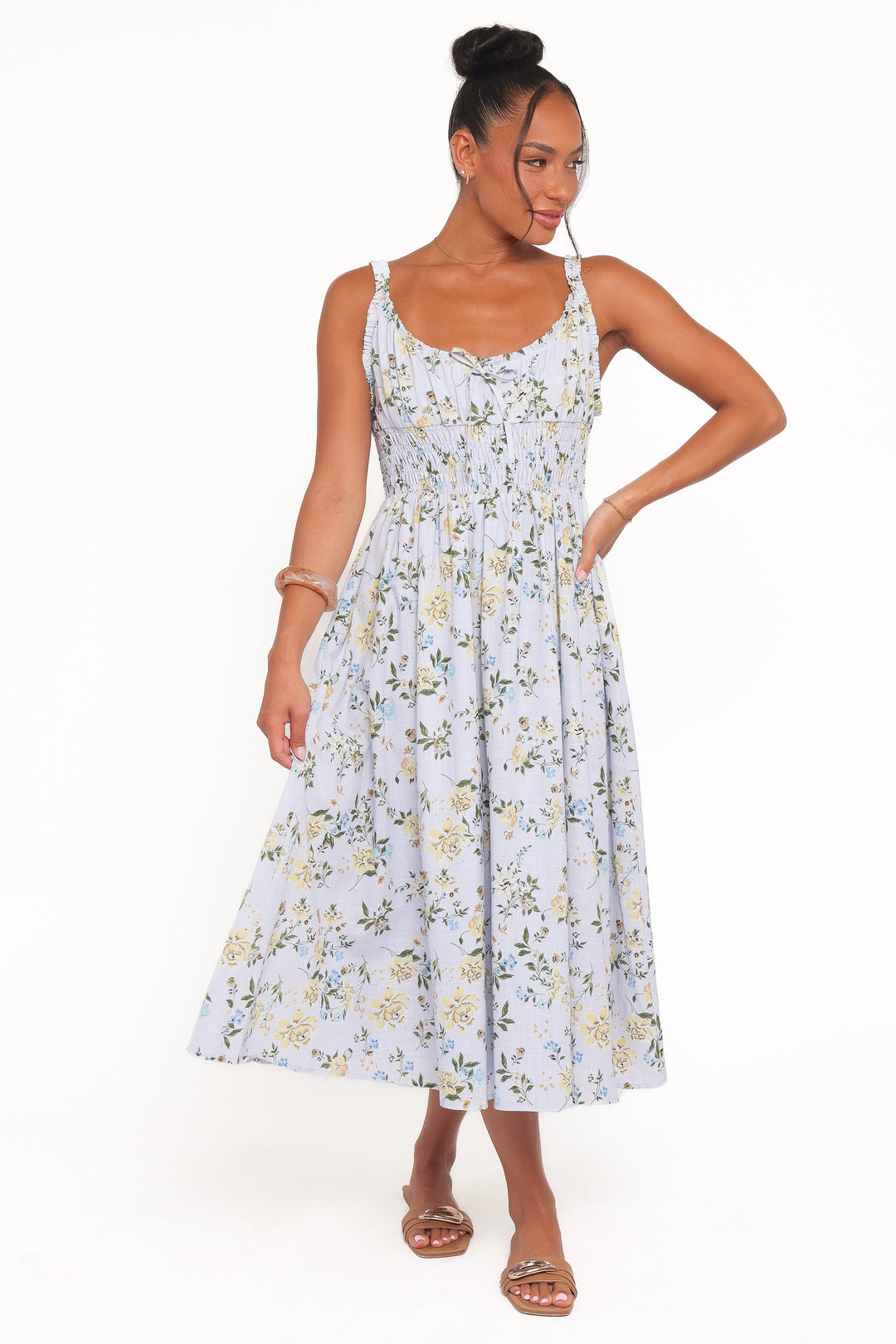 Auguste Midi Dress - Purple Floral